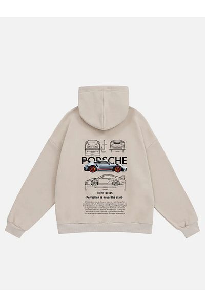 Mad&Calf Φούτερ Unisex Porsche GT3 με εμπριμέ κουκούλα Fleece Oversize