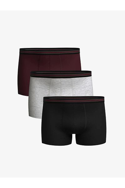 LC Waikiki Черни памучни гъвкави мъжки боксерки от 3 бр