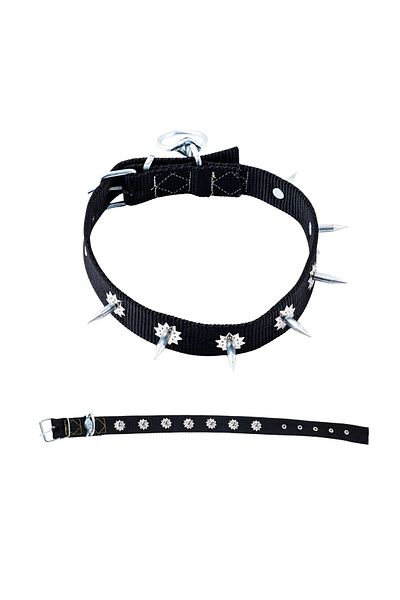 SAVEX Woven Stud Dog Collar - 4*70 cm - Black