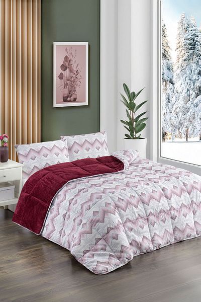 LIV CALISTA Patterned Wellsoft Single Duvet Set 155X215 Claret Red