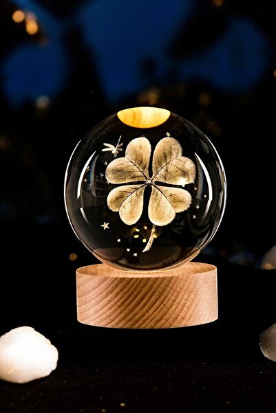 Mio Life Işıklı Yonca Tasarımlı Cam Küre - Şans ve Zarafet Bir Arada (USB ile...