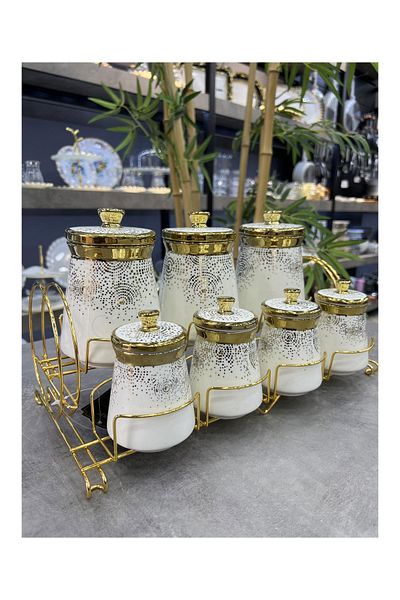 Doğudeko Set of 7 Gold Spices - Lux Porcelain Cricket
