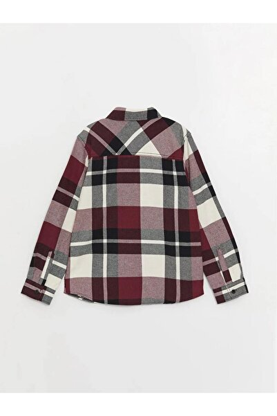 LC Waikiki LCW Kids Bordo Ekose Uzun Kollu Erkek Çocuk Gömlek