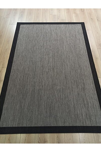 Çam Halı Sisal 9715 Vizon / Siyah Bordürlü Jüt Sisal Kilim