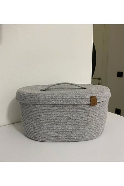 Sevdam Sepet Large Size XL Gray Decorative Storage Box with Lid