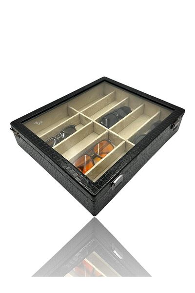 Dijital Çarşı Κουτί και τσάντα γυαλιών Diji 10-Piece Crocodile Black