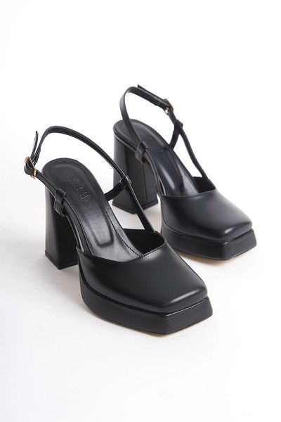 NESSİMO Pantofi cu toc din piele neagră N 260636