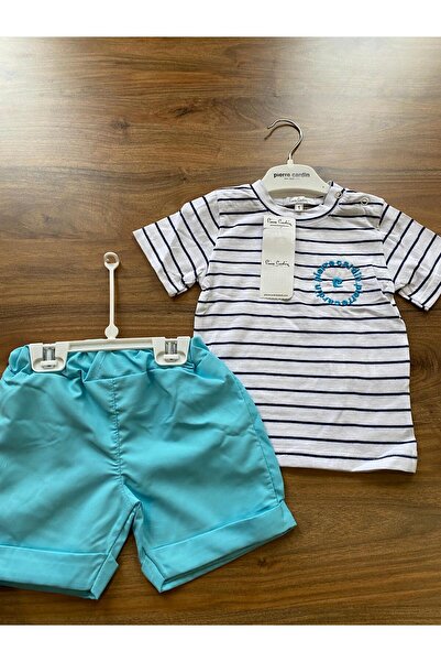 Pierre Cardin Baskılı Çizgili Erkek Çocuk Şortlu Takım