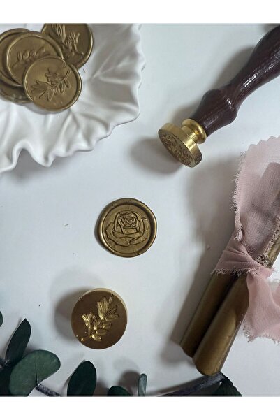 LAYLAEVENTS Hazır Mühür Mum Mührü 25 Adet Mühür GOLD-GÜL