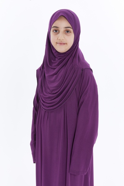 Altobeh Organic One-Piece Practical Girl's Prayer Dress - Purple