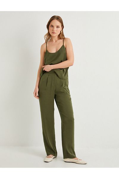 Koton Carrot Trousers Textured Normal Waist Normal Leg