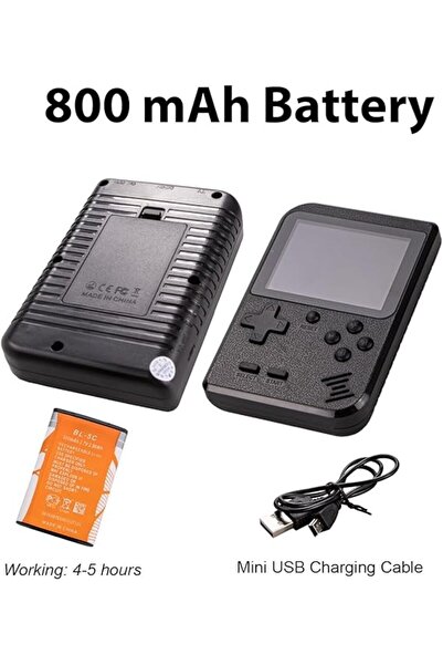 AWH وحدة تحكم ألعاب محمولة مع 400 لعبة كلاسيكية، تدعم التوصيل بالتلفزيون، محمولة (أسود)