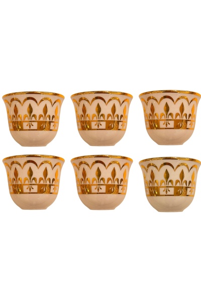 DUKKANI ISTANBUL Premium Porcelain 6-Person Gold Spear - Gawa Coffee Cup