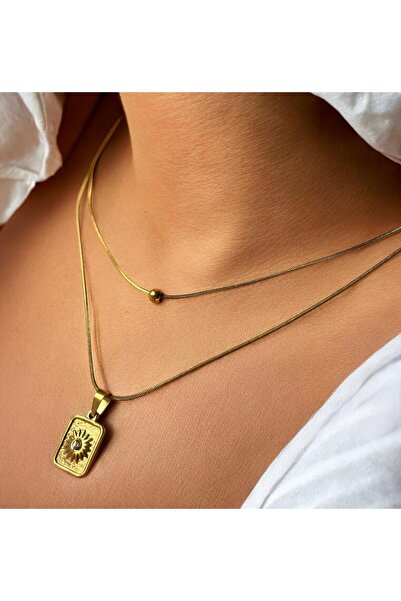 Happy Duck Solar Plate Steel Necklace