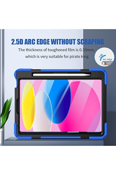 AWH واقي شاشة لجهاز iPad 10th Gen 10.9'' 2022 مكون من قطعتين، زجاج مقسّى، Face ID، متوافق مع قلم الرصاص