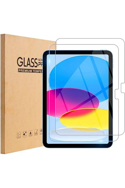 AWH قطعتان من واقي الشاشة الزجاجي المقوى لجهاز iPad 10th Gen 10.9" (2022)، 9H، مضاد للخدش، شفاف عالي الدقة