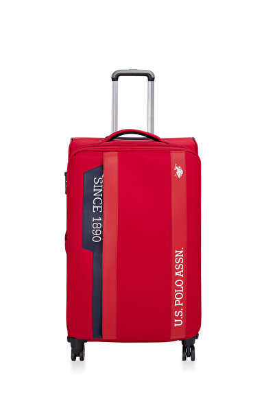 U.S. Polo Assn. Us polo Assn 24031-24032-24033 Büyük Boy Ultra Light Hafif Lüx Kumaş Tekerlekli Valiz KIRMIZI