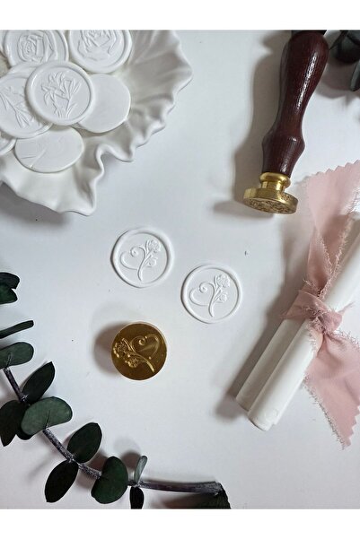 LAYLAEVENTS Hazır Mühür Mum Mührü 25 Adet Mühür Beyaz-kalp
