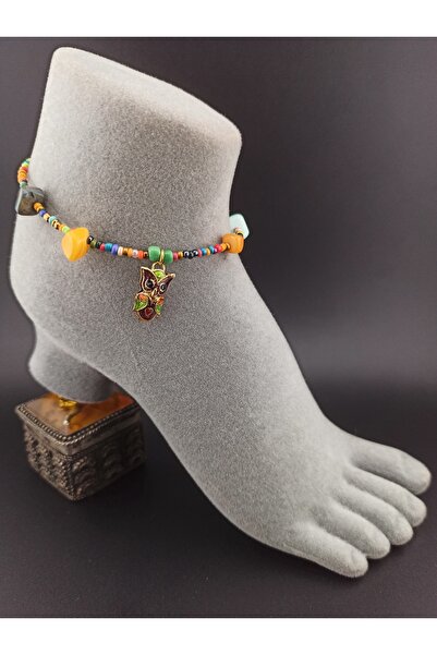 sondonfashion El Yapımı Hint Mineli Baykuş Figürlü Renki Sedef Taşlı Otantik ...