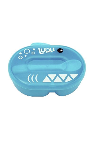 LUQU BABY وعاء طعام لوكيو مع ملعقة - أزرق