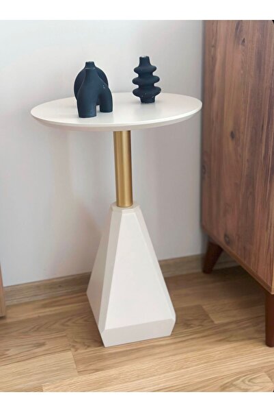 Gold Design Zirve Model Krem Renk 55 Cm Yan Sehpa Zigon Krem Gold Kombin