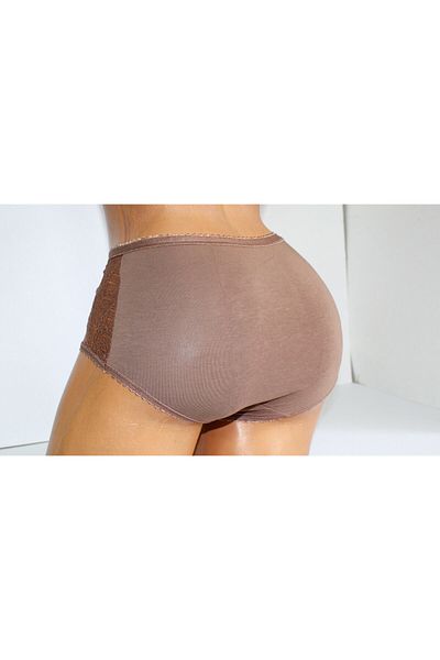 Flex 3 Pcs Girl's Mink Color Garson Size Small Size Luxury Lace Panty Xs/S Garson Size Modal Fabric