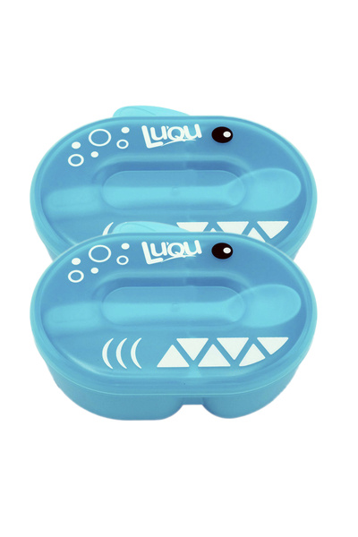 LUQU BABY Feeding Bowl With Spoon-Blue -Pack of 2
