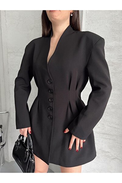 Ekim Store Φόρεμα με λεπτομέρεια με πέτο, βάτα τεμάχια