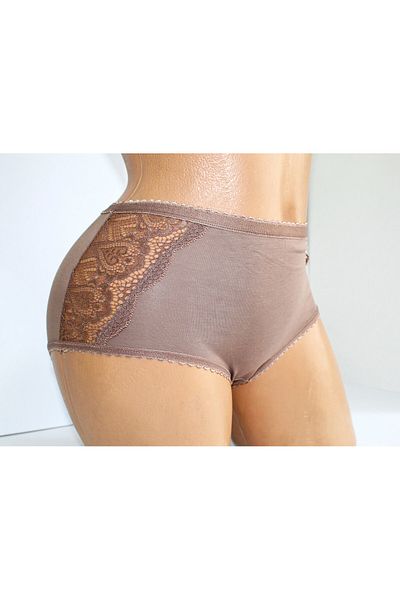 Flex 3 Pcs Girl's Mink Color Garson Size Small Size Luxury Lace Panty Xs/S Garson Size Modal Fabric