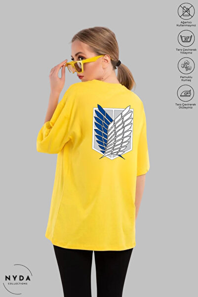 Nyda Collections Unisex majica kratkih rukava sa širokim izrezom i printom "A...