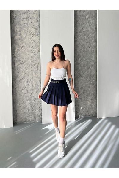 Ekim Store Fusta mini scurtă cu centură de sezon nou