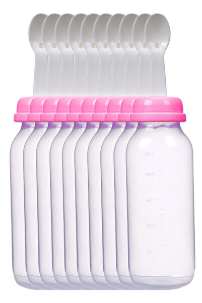 LUQU BABY Food Feeder With Spoon 240ml Pink-Pack of 10