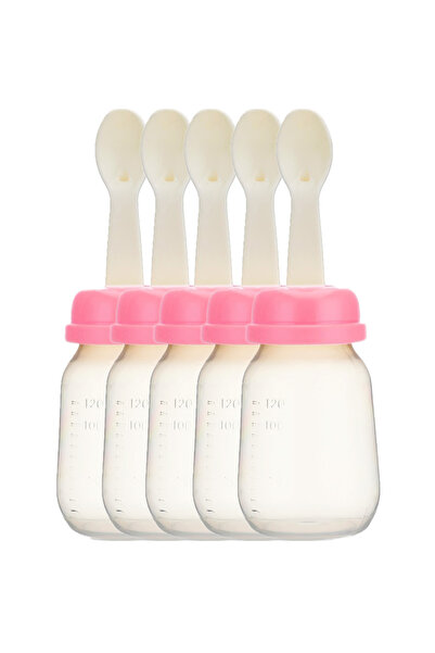 LUQU BABY Food Feeder With Spoon 120ml Pink-pack of 5