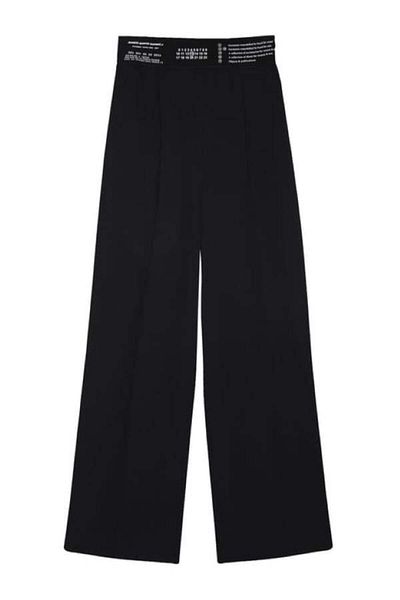 Quzu 71153 Model - Black Elastic Waist Trousers