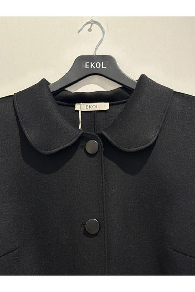 Ekol Baby Collar Button Closure Stamp Coat