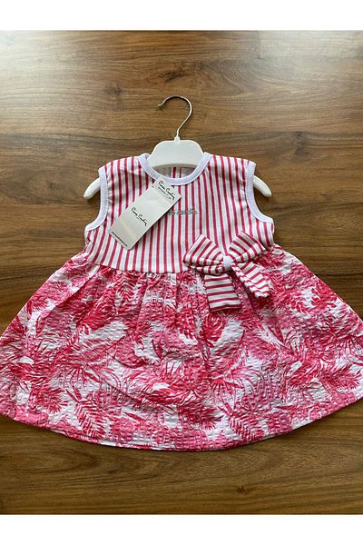 Pierre Cardin Bow Print Zero Sleeve Girl's Dress