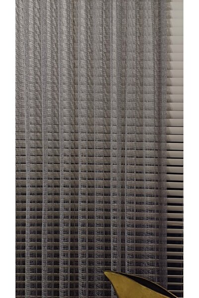 venedik home Avangard Crochet Knitted Dark Gray (Smoked) Color Mesh Tulle Curtain 1X3 Special Sewing for Tight Pleats