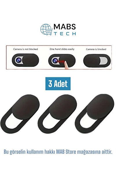 Phone Tablet Laptop Camera Lens Concealer 3-Piece Black - Open Close Sliding Webcam Concealer Apparatus