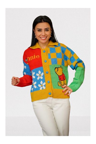 Namaste Vintage Winnie the Poh Print Retro Cardigan (S/M)