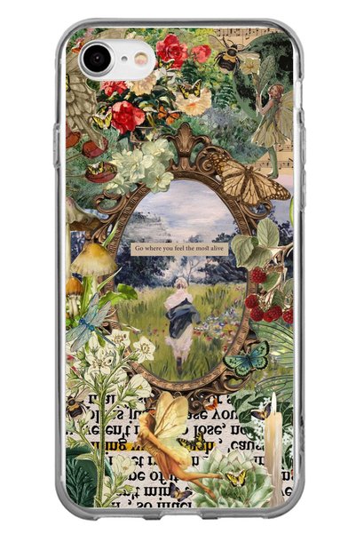 TechTree Green Nature Transparent Silicone Case Compatible with iPhone 6 - 6S