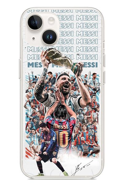 TechTree حافظة سيليكون شفافة متوافقة مع هاتف iPhone 13 - 14 لكأس العالم ميسي