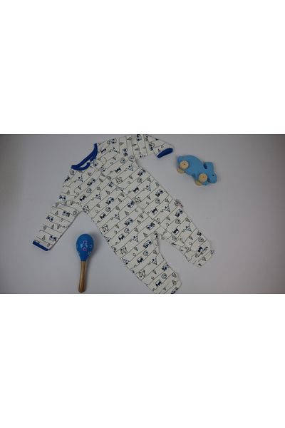 Vita Bella Luxe Baby Boy's Striped and Raccoon Jumpsuit Without Booties