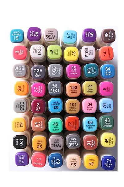 Touch Silky Artist Double Sided Marker Set of 48 Special Mica Marker with Carrying Bag