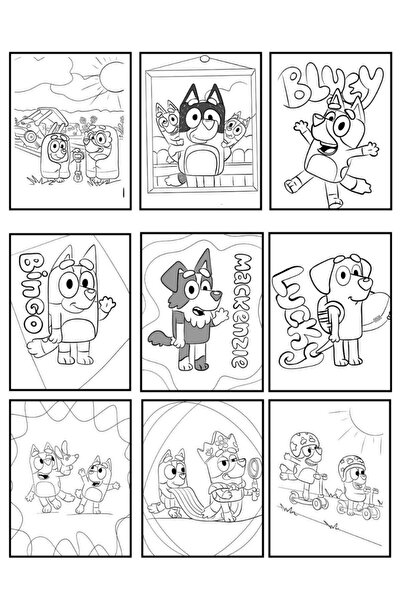 Woody Sofia 4'lü Bluey Karakterleri Mickey Mouse Baarbie Min boyama kitabı seti(boyama, sticker, arka kapak mask