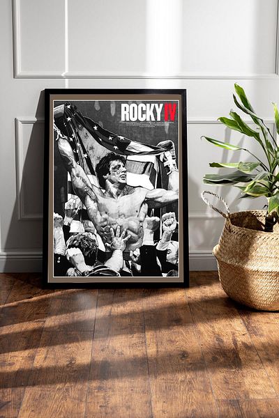 Saturn Rocky Framed Painting - Rocky 4 Fim Poster Painting