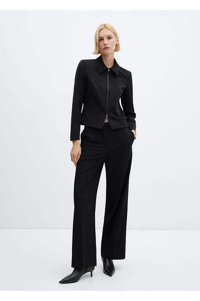 MANGO Woman Low Waisted Wide Leg Pants