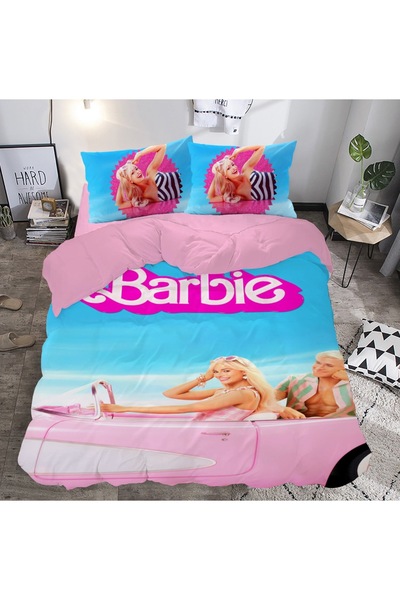 hediyechy 3D Printed Barbi Patterned Double Duvet Cover Set - No Sheets