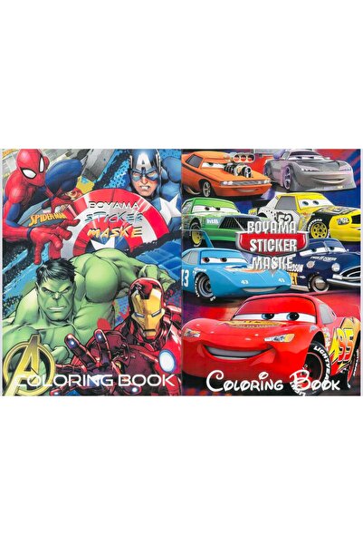 Deniz Oyuncak BOYAMA KİTABI STICKER HEDİYELİ ARKA KAPAK KESİLEREK MASKE YAPIL...