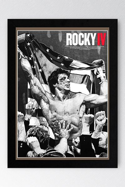 Saturn Rocky Framed Painting - Rocky 4 Fim Poster Painting