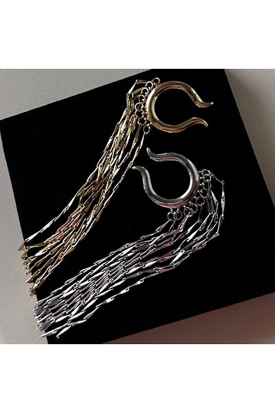 neslyaccessories Double Sparkle Dangle Cartilage Earrings